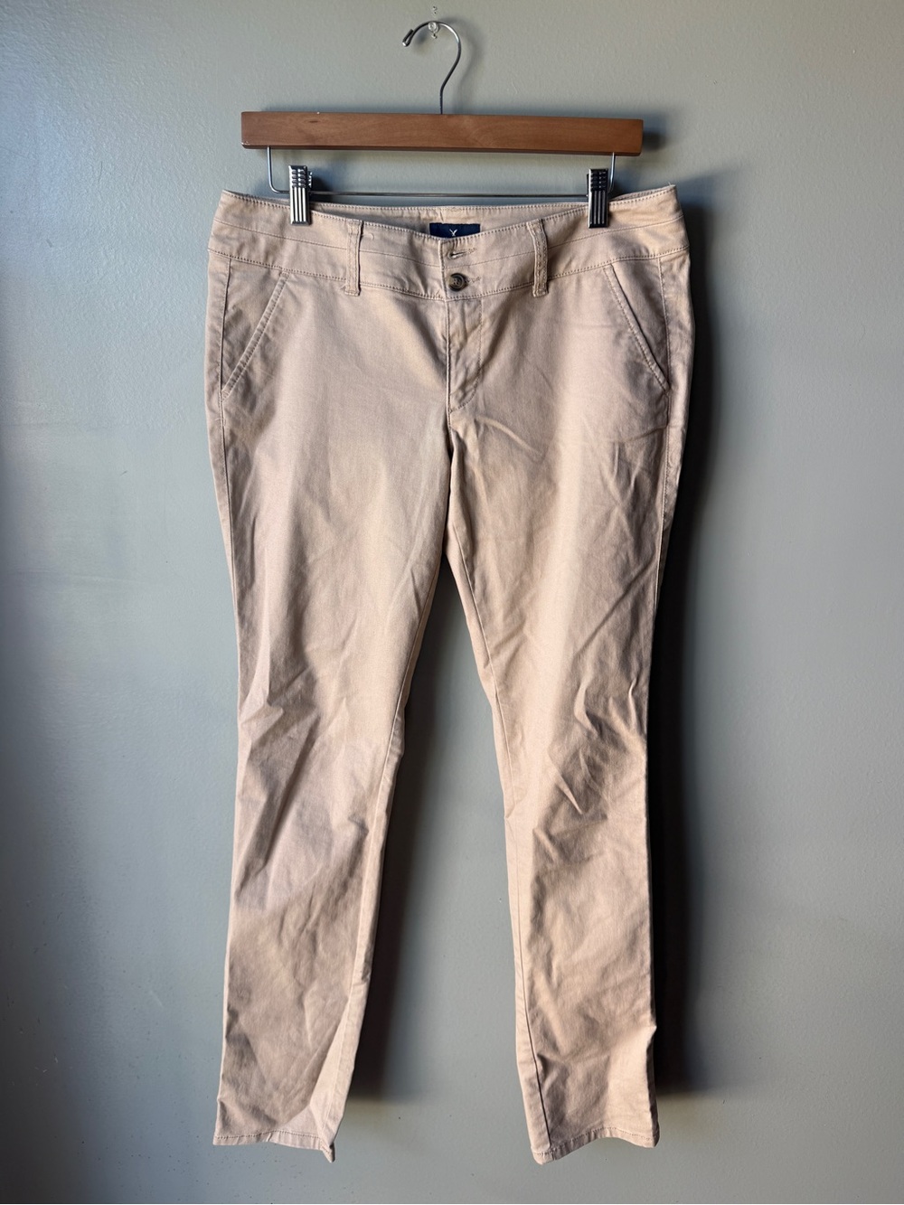 American Eagle Stretch Khaki Pants Size 8 Long